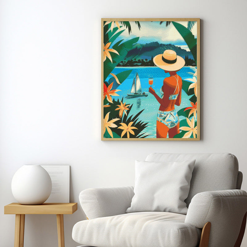 Broderie Diamant - Femme Et Océan