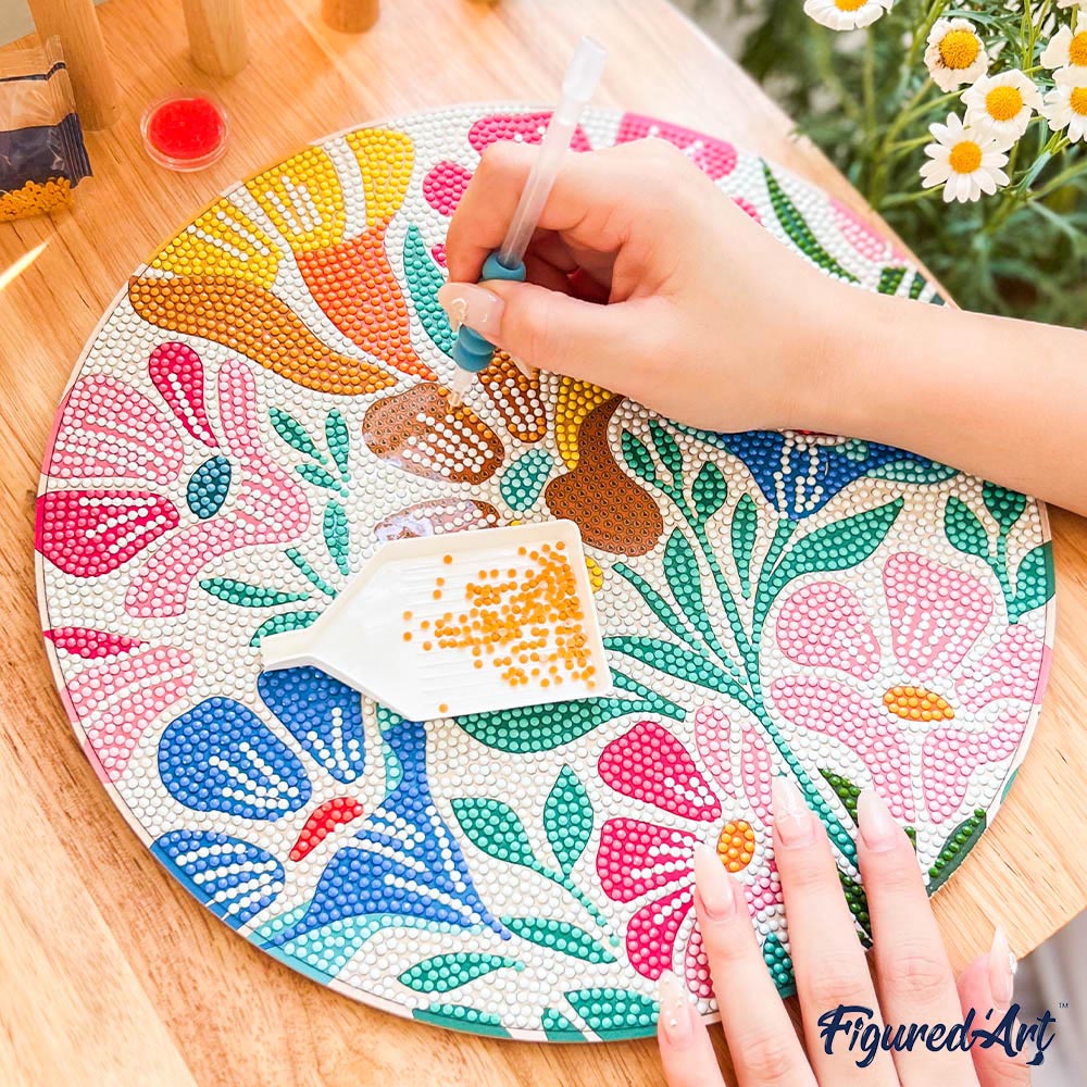 Diamond Painting Sur Disque En Bois - Tournesol