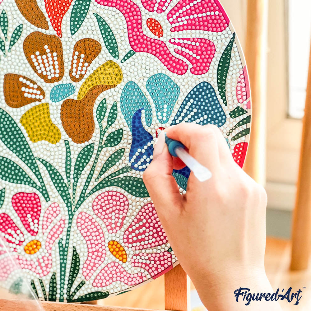 Diamond Painting Sur Disque En Bois - Vin Et Raisins