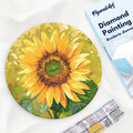 Diamond Painting Sur Disque En Bois - Tournesol