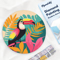 Diamond Painting Sur Disque En Bois - Toucan Tropical