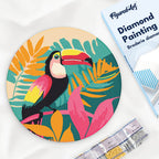 Diamond Painting Sur Disque En Bois - Toucan Tropical