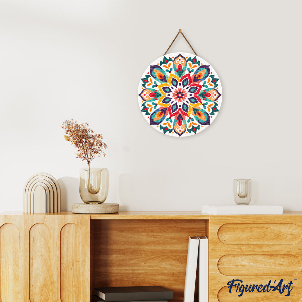 Diamond Painting Sur Disque En Bois - Mandala Floral