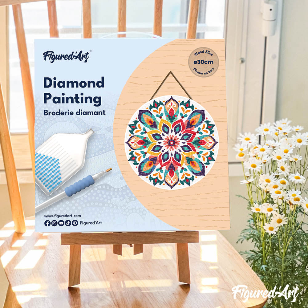 Diamond Painting Sur Disque En Bois - Mandala Floral