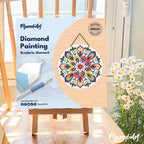Diamond Painting Sur Disque En Bois - Mandala Floral