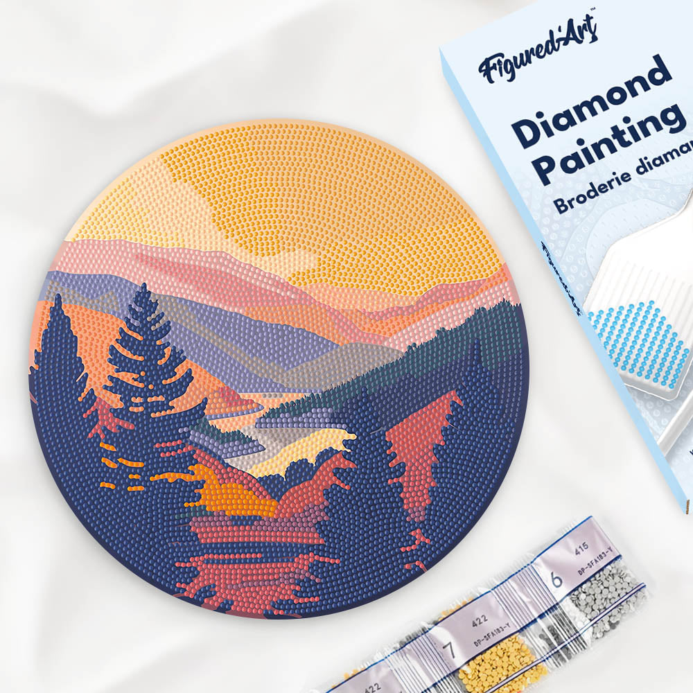 Diamond Painting Sur Disque En Bois - Vallée D'Automne