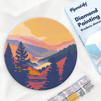 Diamond Painting Sur Disque En Bois - Vallée D'Automne