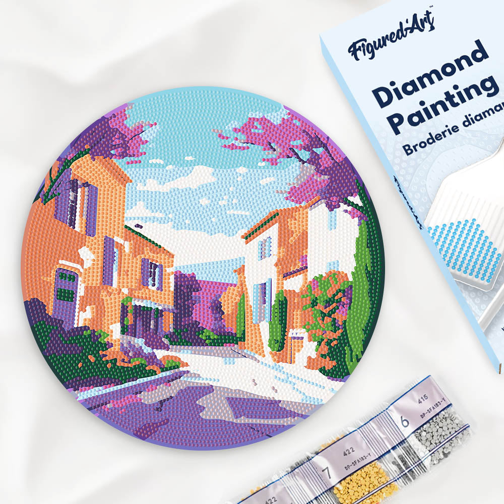 Diamond Painting Sur Disque En Bois - Printemps En Provence