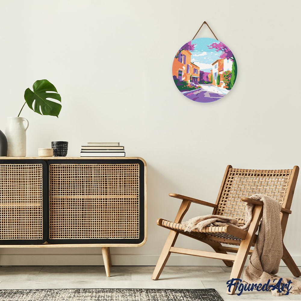 Diamond Painting Sur Disque En Bois - Printemps En Provence