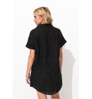 Robe Courte Broderie Anglaise - Noir Uni Fonce