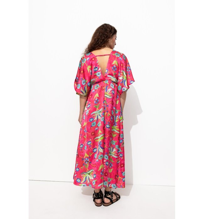Robe Satin Laura Gulshani - Rose Imprime