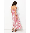 Longue Robe Rayée Femme - Rouge Raye
