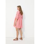 Robe Courte en Gaze de Coton - Multicolore Raye