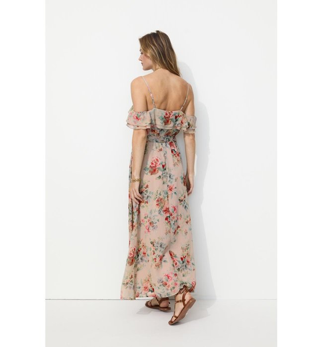 Robe Longue à Bretelles Femme - Rose Imprime