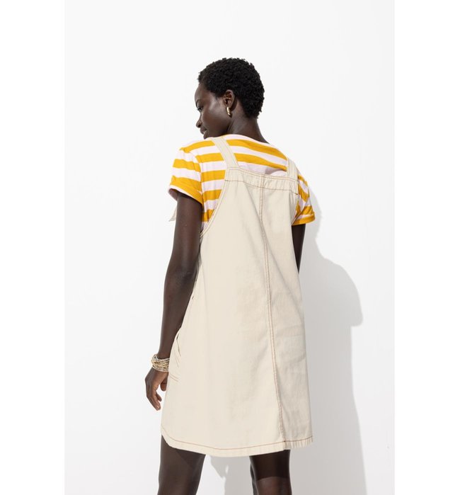 Robe Courte en Jean de Couleur - Naturel Uni Clair