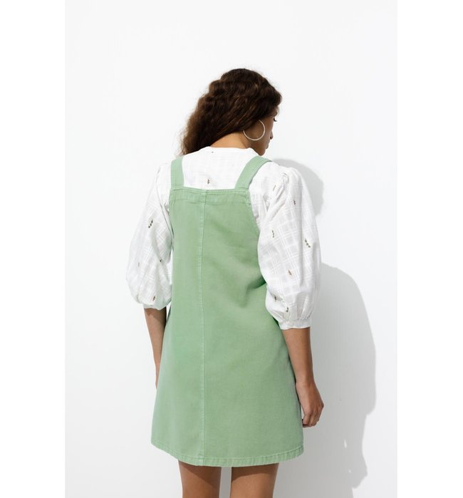Robe Courte en Jean de Couleur - Vert Uni Colore
