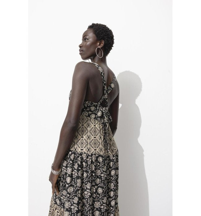 Robe Dos-nu Imprimée Femme - Noir Imprime