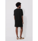 Robe T-shirt en Coton Femme - Noir Uni Fonce