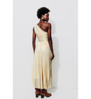 Robe Lamée One-shoulder - Jaune Uni Colore