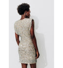 Robe Courte à Paillettes Femme - Gris Uni Clair