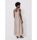 Robe Longue à Paillettes Femme - Jaune Uni Colore