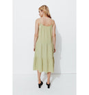 Robe Évasée en Gaze de Coton - Kaki Uni Clair