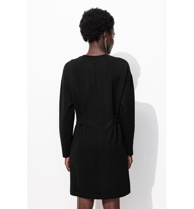Robe Courte en Jersey Milano - Noir Uni Fonce