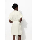 Robe Tunique Ceinturée Femme - Naturel Uni Clair