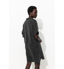 Robe Courte en Gaze de Coton - Gris Uni Fonce