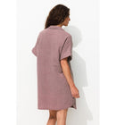 Robe Courte en Gaze de Coton - Violet Uni Colore
