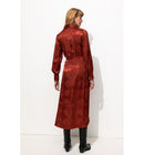 Robe Midi Satin Jacquard - Marron Uni Clair