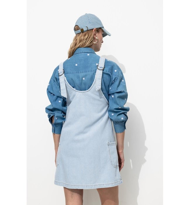 Robe-salopette en Jean Rayé - Multicolore Raye