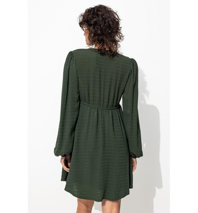 Robe Courte Brodée Femme - Vert Uni Colore