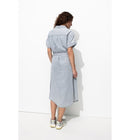 Robe-tunique Midi Rayée Femme - Naturel Raye