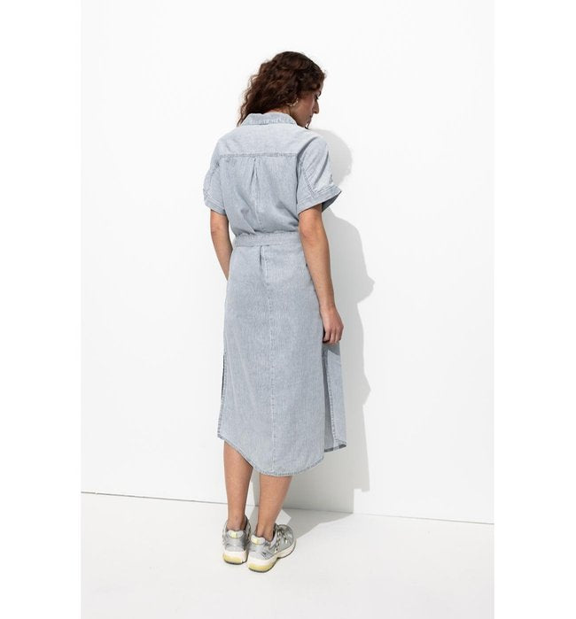 Robe-tunique Midi Rayée Femme - Naturel Raye