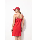 Robe à Bretelles en Jersey - Rouge Uni Colore