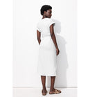 Robe Mi-longue en Jersey - Blanc Uni Clair