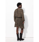 Robe Courte en Voile Fleuri - Noir Imprime