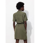 Robe-chemise Léopard Femme - Kaki Uni Fonce