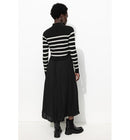 Robe-pull 2 en 1 - Noir Raye