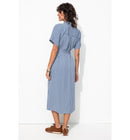 Robe-chemise Mi-longue Femme - Naturel Raye