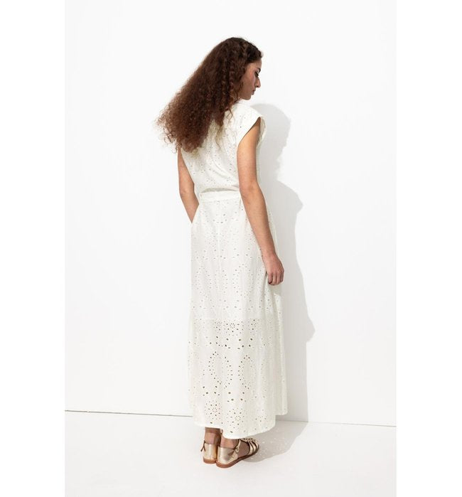 Longue Robe Broderie Anglaise - Naturel Uni Clair