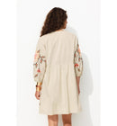 Robe Courte Brodée Femme - Naturel Uni Clair