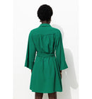 Robe Courte Ceinturée Femme - Vert Uni Colore