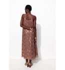 Robe Longue Effet Sequins - Rose Uni Colore