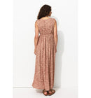 Robe Brodée sans Manches Femme - Rose Uni Colore