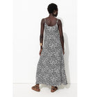 Robe Longue à Fines Bretelles - Noir Imprime