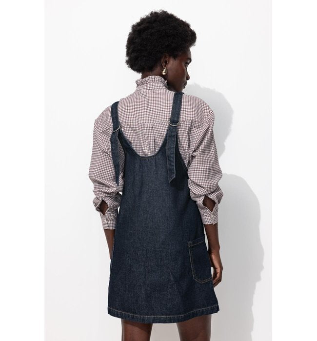 Robe-salopette en Jean Femme - Jeans Uni Fonce