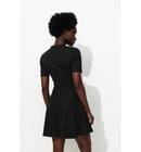 Robe Courte en Jersey Femme - Noir Uni Fonce