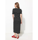 Robe Midi Marinière Femme - Noir Raye